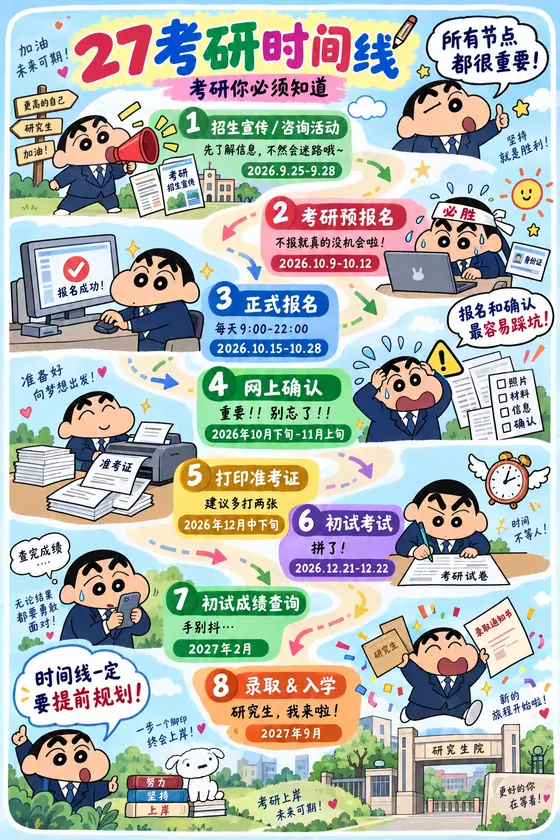手绘时间线海报：多节点成长路径 示例图
